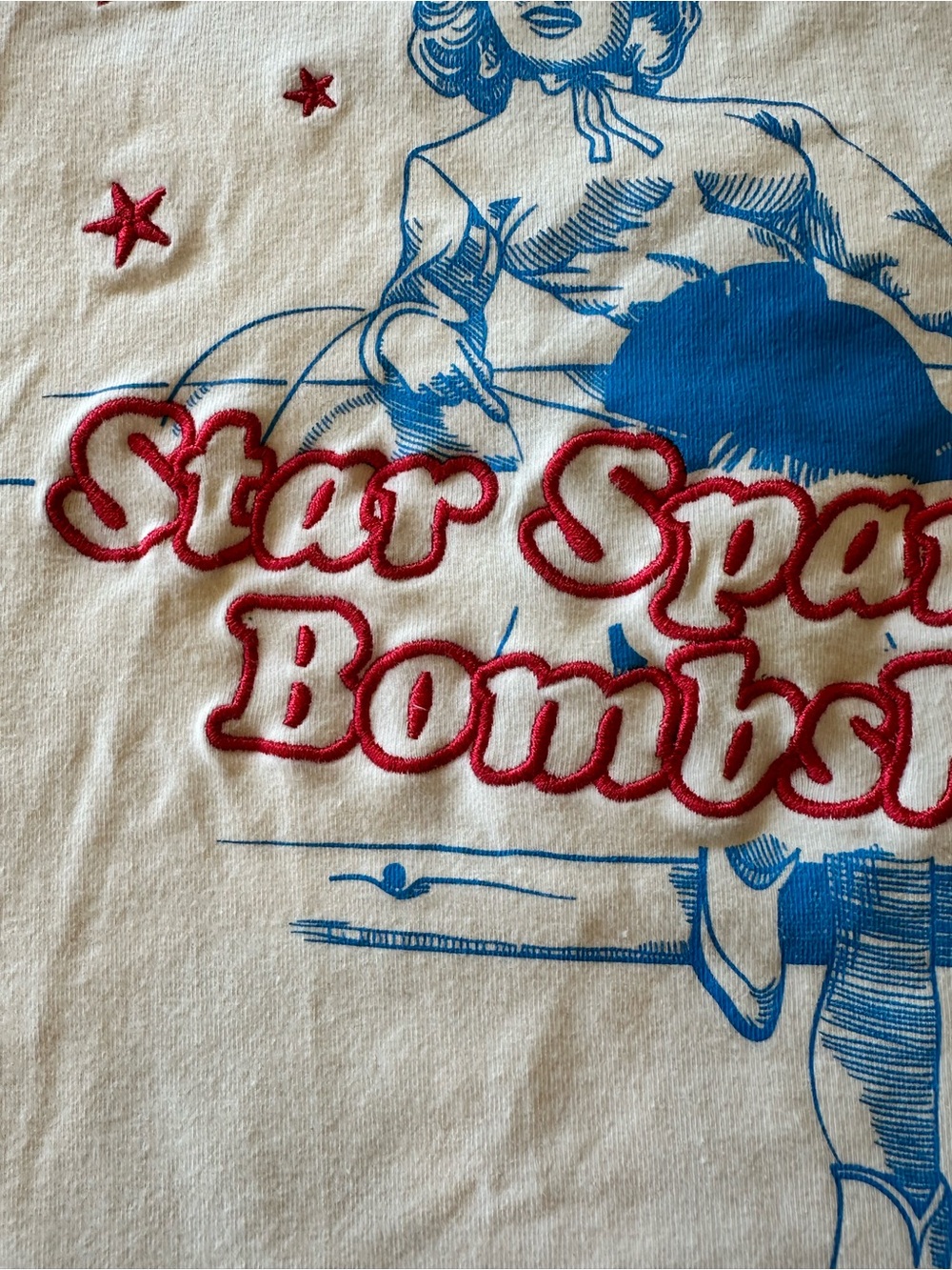Special thanks star spangled banner embroidered retro cowgirl graphic halter top - Picture 2 of 4